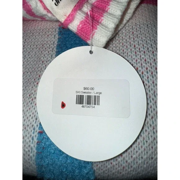 Peach Love Women's Pink Ski Pullover Sweater Size L Winter Casual color block‎ - Picture 3 of 10